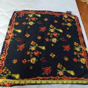 MO 100% silk black&orange automnal square scarf